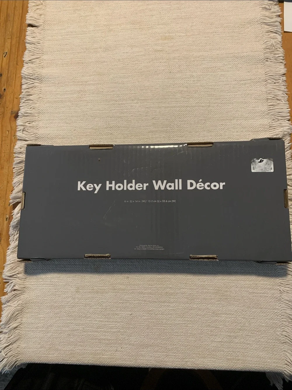 Rustic 'KEYS' Wall Hook Rack in Black and Burlap